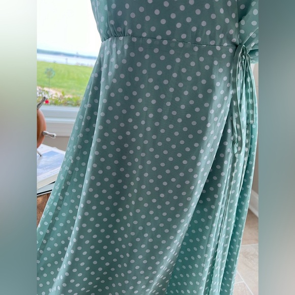 NY&Co Eva Mendes Polka Dot Wrap Dress - Picture 4 of 11